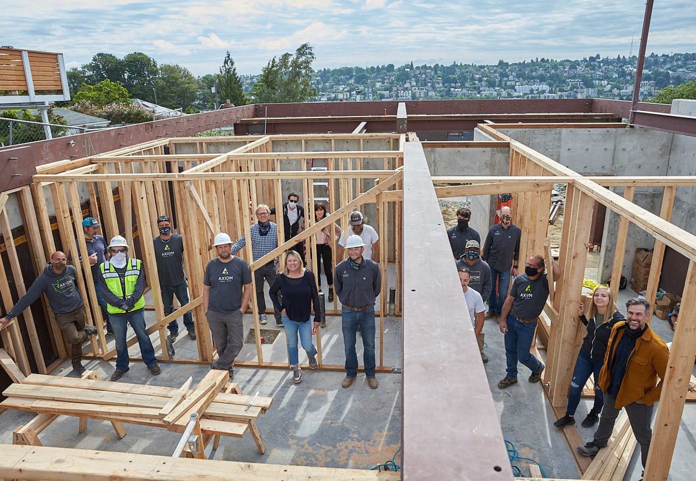 Axiom Design Build team on a job site